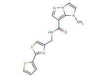 1-methyl-N-{[2-(2-thienyl)-1,3-thiazol-4-yl]methyl}-1H-imidazo[1,2-b]pyrazole-7-carboxamide