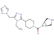 rel-(1R,5S,6r)-6-({4-[4-ethyl-5-(1H-1,2,4-triazol-1-ylmethyl)-4H-1,2,4-triazol-3-yl]-1-piperidinyl}carbonyl)-3-azabicyclo[3.1.0]hexane hydrochloride