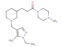 1-(3-{1-[(1-ethyl-5-methyl-1H-pyrazol-4-yl)methyl]-3-piperidinyl}propanoyl)-4-methylpiperazine