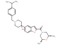 4-(2-{[(2R*,6S*)-2,6-dimethyl-4-morpholinyl]carbonyl}-1-benzofuran-5-yl)-1-(4-isopropylbenzyl)-4-piperidinol