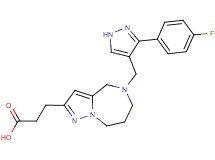 3-(5-{[3-(4-fluorophenyl)-1H-pyrazol-4-yl]methyl}-5,6,7,8-tetrahydro-4H-pyrazolo[1,5-a][1,4]diazepin-2-yl)propanoic acid