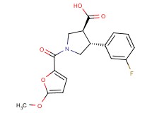 (3S*,4R*)-4-(3-fluorophenyl)-1-(5-methoxy-2-furoyl)pyrrolidine-3-carboxylic acid