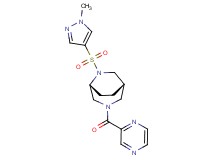 (1S*,5R*)-6-[(1-methyl-1H-pyrazol-4-yl)sulfonyl]-3-(2-pyrazinylcarbonyl)-3,6-diazabicyclo[3.2.2]nonane