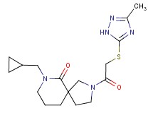 7-(cyclopropylmethyl)-2-{[(3-methyl-1H-1,2,4-triazol-5-yl)thio]acetyl}-2,7-diazaspiro[4.5]decan-6-one