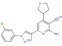 2-amino-6-[1-(3-chlorophenyl)-1H-pyrazol-4-yl]-4-(tetrahydrofuran-3-yl)nicotinonitrile