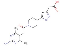 (5-{1-[(2-amino-4,6-dimethylpyrimidin-5-yl)acetyl]piperidin-4-yl}-1H-pyrazol-3-yl)acetic acid