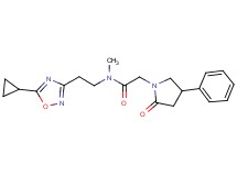 N-[2-(5-cyclopropyl-1,2,4-oxadiazol-3-yl)ethyl]-N-methyl-2-(2-oxo-4-phenylpyrrolidin-1-yl)acetamide