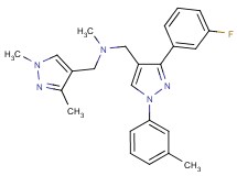 1-(1,3-dimethyl-1H-pyrazol-4-yl)-N-{[3-(3-fluorophenyl)-1-(3-methylphenyl)-1H-pyrazol-4-yl]methyl}-N-methylmethanamine