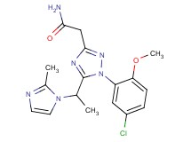 2-{1-(5-chloro-2-methoxyphenyl)-5-[1-(2-methyl-1H-imidazol-1-yl)ethyl]-1H-1,2,4-triazol-3-yl}acetamide