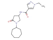 N-(1-cycloheptyl-5-oxo-3-pyrrolidinyl)-1-ethyl-1H-pyrazole-4-carboxamide