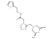 2-(5-{[(2R*,6S*)-2,6-dimethyl-4-morpholinyl]methyl}-1H-tetrazol-1-yl)-N-[2-(2-thienyl)ethyl]acetamide
