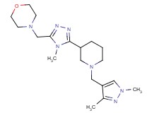 4-[(5-{1-[(1,3-dimethyl-1H-pyrazol-4-yl)methyl]piperidin-3-yl}-4-methyl-4H-1,2,4-triazol-3-yl)methyl]morpholine