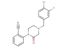2-[4-(4-chloro-3-fluorobenzyl)-2-oxo-1-piperazinyl]benzonitrile