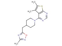 5,6-dimethyl-4-{4-[(3-methyl-1,2,4-oxadiazol-5-yl)methyl]piperidin-1-yl}thieno[2,3-d]pyrimidine