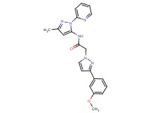 2-[3-(3-methoxyphenyl)-1H-pyrazol-1-yl]-N-(3-methyl-1-pyridin-2-yl-1H-pyrazol-5-yl)acetamide