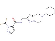 N-[(5-cyclohexyl-4,5,6,7-tetrahydropyrazolo[1,5-a]pyrazin-2-yl)methyl]-1-(difluoromethyl)-1H-pyrazole-5-carboxamide