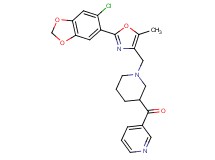 (1-{[2-(6-chloro-1,3-benzodioxol-5-yl)-5-methyl-1,3-oxazol-4-yl]methyl}-3-piperidinyl)(3-pyridinyl)methanone