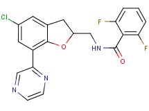 N-{[5-chloro-7-(2-pyrazinyl)-2,3-dihydro-1-benzofuran-2-yl]methyl}-2,6-difluorobenzamide