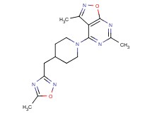 3,6-dimethyl-4-{4-[(5-methyl-1,2,4-oxadiazol-3-yl)methyl]piperidin-1-yl}isoxazolo[5,4-d]pyrimidine