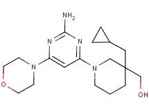 [1-[2-amino-6-(4-morpholinyl)-4-pyrimidinyl]-3-(cyclopropylmethyl)-3-piperidinyl]methanol