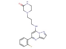 4-(3-{[5-(2-fluorophenyl)pyrazolo[1,5-a]pyrimidin-7-yl]amino}propyl)-2-piperazinone