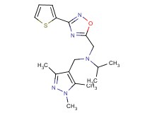 N-{[3-(2-thienyl)-1,2,4-oxadiazol-5-yl]methyl}-N-[(1,3,5-trimethyl-1H-pyrazol-4-yl)methyl]-2-propanamine