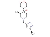 (3R*,4R*)-1-[(3-cyclopropyl-1H-pyrazol-5-yl)methyl]-3-methyl-4-(tetrahydro-2H-pyran-4-yl)-4-piperidinol