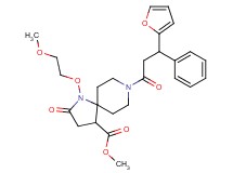 methyl 8-[3-(2-furyl)-3-phenylpropanoyl]-1-(2-methoxyethoxy)-2-oxo-1,8-diazaspiro[4.5]decane-4-carboxylate