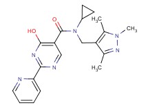 N-cyclopropyl-4-hydroxy-2-pyridin-2-yl-N-[(1,3,5-trimethyl-1H-pyrazol-4-yl)methyl]pyrimidine-5-carboxamide