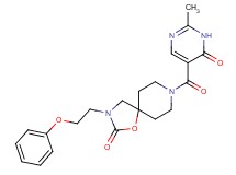 8-[(2-methyl-6-oxo-1,6-dihydropyrimidin-5-yl)carbonyl]-3-(2-phenoxyethyl)-1-oxa-3,8-diazaspiro[4.5]decan-2-one