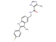 N-{[2-(4-fluorophenyl)-3-methyl-1H-indol-5-yl]methyl}-4-methyl-1H-imidazole-5-carboxamide