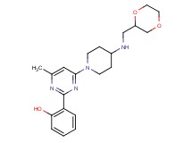 2-(4-{4-[(1,4-dioxan-2-ylmethyl)amino]piperidin-1-yl}-6-methylpyrimidin-2-yl)phenol