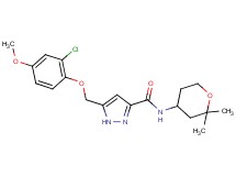 5-[(2-chloro-4-methoxyphenoxy)methyl]-N-(2,2-dimethyltetrahydro-2H-pyran-4-yl)-1H-pyrazole-3-carboxamide
