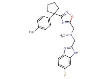 1-(6-fluoro-1H-benzimidazol-2-yl)-N-methyl-N-({3-[1-(4-methylphenyl)cyclopentyl]-1,2,4-oxadiazol-5-yl}methyl)methanamine