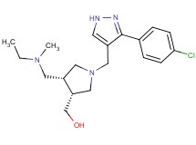 ((3R*,4R*)-1-{[3-(4-chlorophenyl)-1H-pyrazol-4-yl]methyl}-4-{[ethyl(methyl)amino]methyl}pyrrolidin-3-yl)methanol