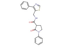 2-oxo-1-phenyl-N-[(4-phenyl-1,3-thiazol-5-yl)methyl]-3-pyrrolidinecarboxamide