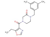 1-(3,5-dimethylbenzyl)-4-[(5-ethyl-1,3-oxazol-4-yl)carbonyl]-2-piperazinone