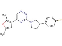 5-(2,5-dimethyl-3-furyl)-3-[3-(4-fluorophenyl)-1-pyrrolidinyl]-1,2,4-triazine