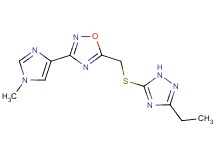 5-{[(3-ethyl-1H-1,2,4-triazol-5-yl)thio]methyl}-3-(1-methyl-1H-imidazol-4-yl)-1,2,4-oxadiazole