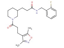 3-{1-[3-(3,5-dimethyl-4-isoxazolyl)propanoyl]-3-piperidinyl}-N-(2-fluorobenzyl)propanamide