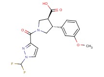 (3S*,4R*)-1-{[1-(difluoromethyl)-1H-pyrazol-3-yl]carbonyl}-4-(3-methoxyphenyl)pyrrolidine-3-carboxylic acid