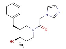 (3S*,4R*)-3-benzyl-1-(1H-imidazol-1-ylacetyl)-4-methyl-4-piperidinol