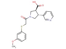 (3S*,4R*)-1-{[(3-methoxyphenyl)thio]acetyl}-4-pyridin-3-ylpyrrolidine-3-carboxylic acid