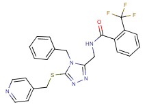 N-({4-benzyl-5-[(4-pyridinylmethyl)thio]-4H-1,2,4-triazol-3-yl}methyl)-2-(trifluoromethyl)benzamide