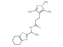N-[1-(4,5,6,7-tetrahydro-1,3-benzothiazol-2-yl)ethyl]-3-(1,3,5-trimethyl-1H-pyrazol-4-yl)propanamide