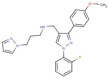 N-{[1-(2-fluorophenyl)-3-(4-methoxyphenyl)-1H-pyrazol-4-yl]methyl}-3-(1H-pyrazol-1-yl)-1-propanamine