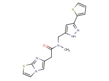 2-imidazo[2,1-b][1,3]thiazol-6-yl-N-methyl-N-{[3-(2-thienyl)-1H-pyrazol-5-yl]methyl}acetamide