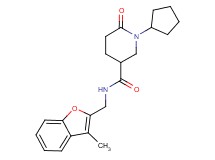 1-cyclopentyl-N-[(3-methyl-1-benzofuran-2-yl)methyl]-6-oxo-3-piperidinecarboxamide