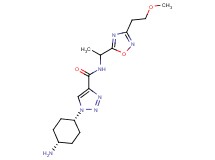 1-(cis-4-aminocyclohexyl)-N-{1-[3-(2-methoxyethyl)-1,2,4-oxadiazol-5-yl]ethyl}-1H-1,2,3-triazole-4-carboxamide