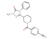 5-{[3-(1-methyl-5-oxo-4-phenyl-4,5-dihydro-1H-1,2,4-triazol-3-yl)piperidin-1-yl]carbonyl}pyridine-2-carbonitrile